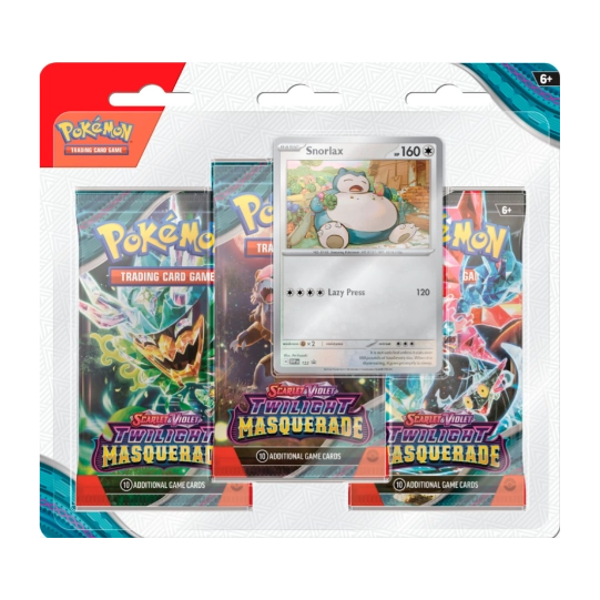 Scarlet & Violet Twilight Masquerade: 3 Pack Blister Snorlax
