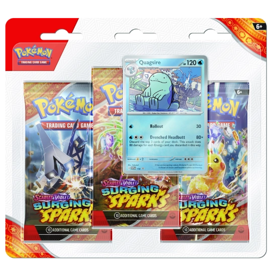 Scarlet & Violet Surging Sparks: 3 Pack Blister Quagsire