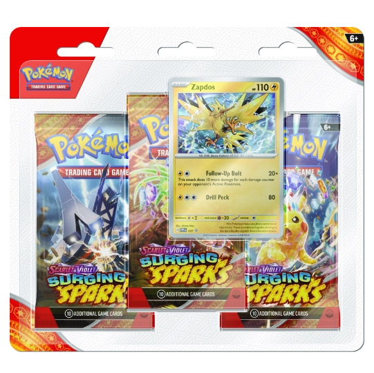 Scarlet & Violet Surging Sparks: 3 Pack Blister Zapdos