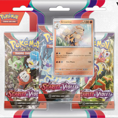 Scarlet & Violet Base Set: 3 Pack Blister Arcanine